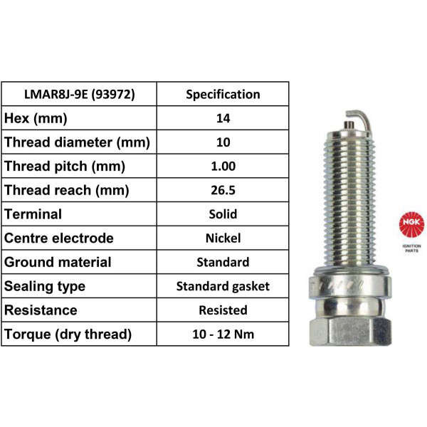 NGK NGK Spark Plug LMAR8J-9E Plugs [Box 10]